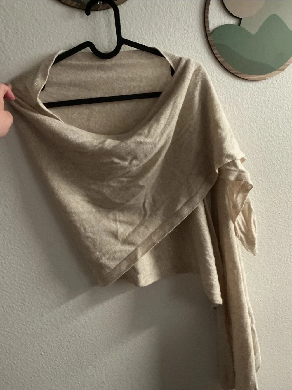 Made in Italy Cashmere Wrap Shawl Scarf Neutral Beige